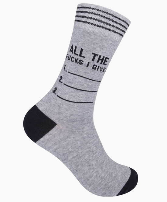 List of All the Fucks I Give Socks