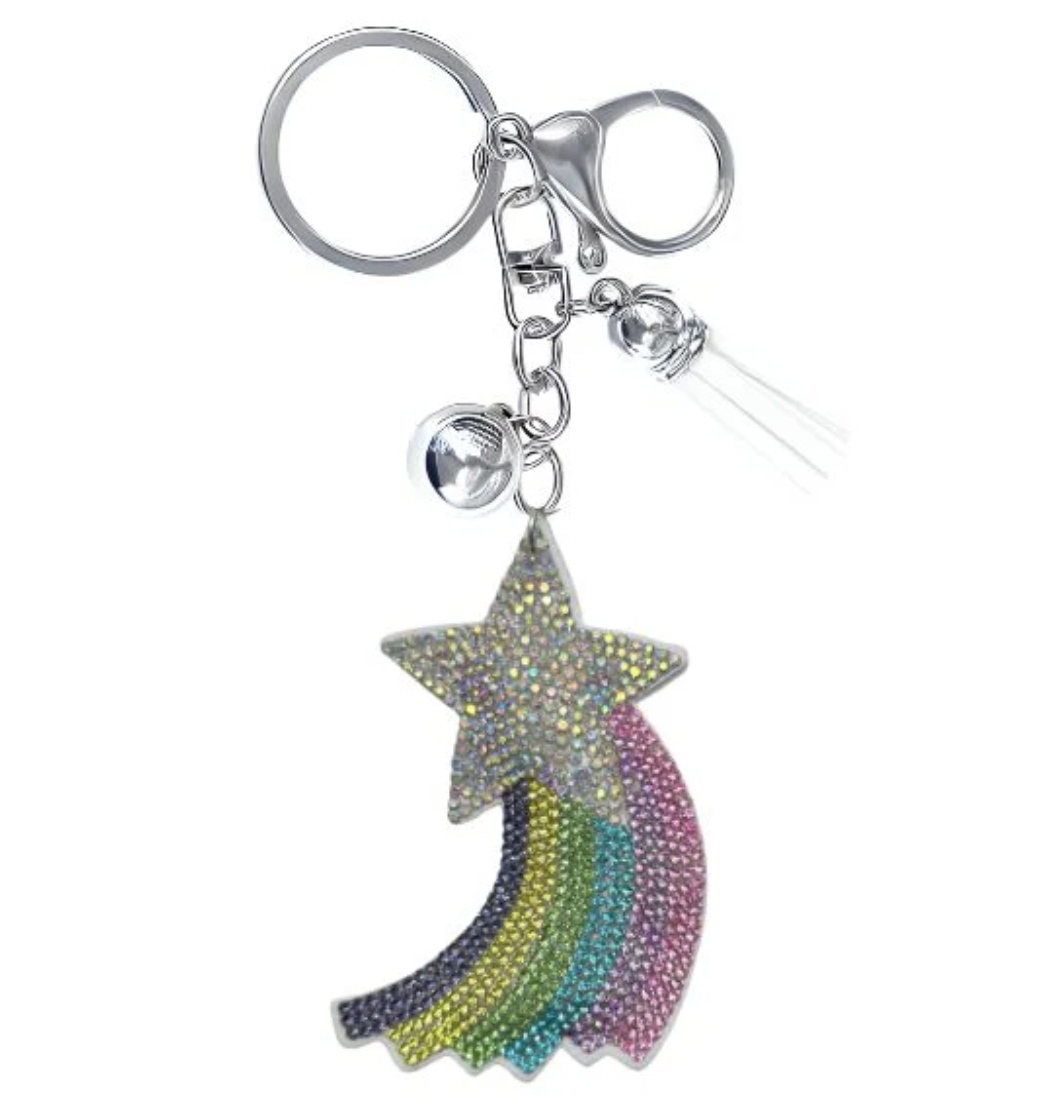 Shooting Star Crystal Bling Keychain