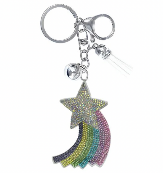 Shooting Star Crystal Bling Keychain