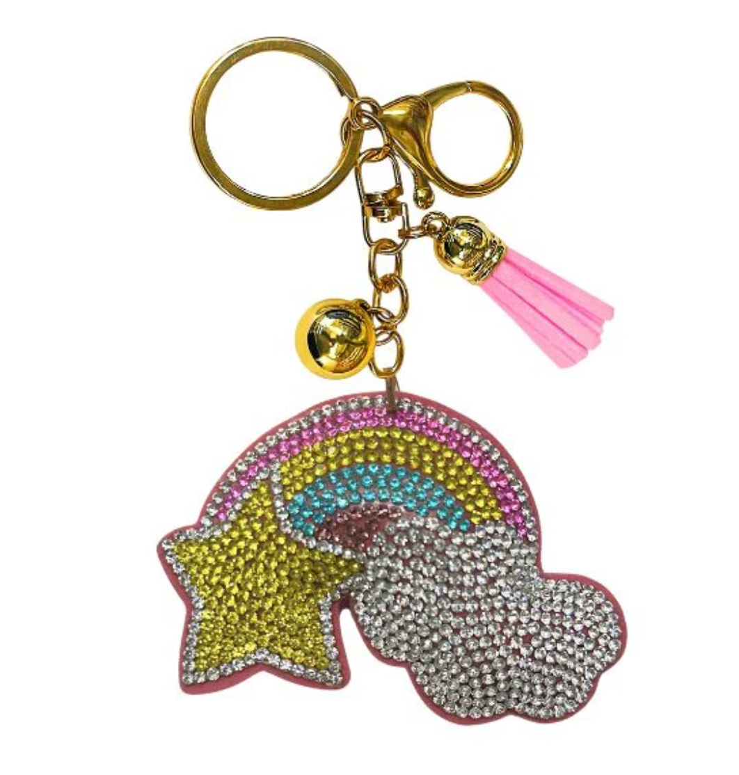 Rainbow Crystal Bling Keychain