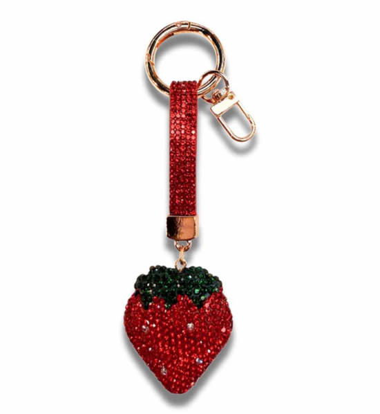 Strawberry Crystal Bag Charm