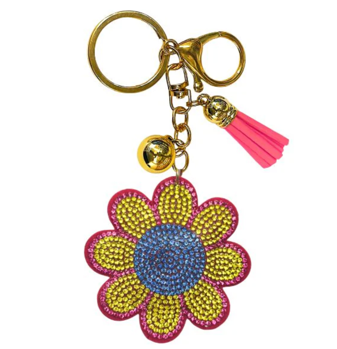 Flower Crystal Bling Keychain