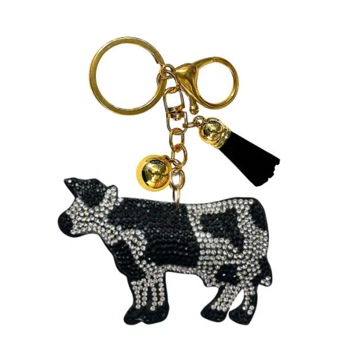 Cow Crystal Bling Keychain
