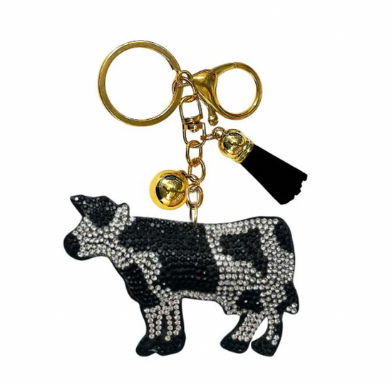 Cow Crystal Bling Keychain