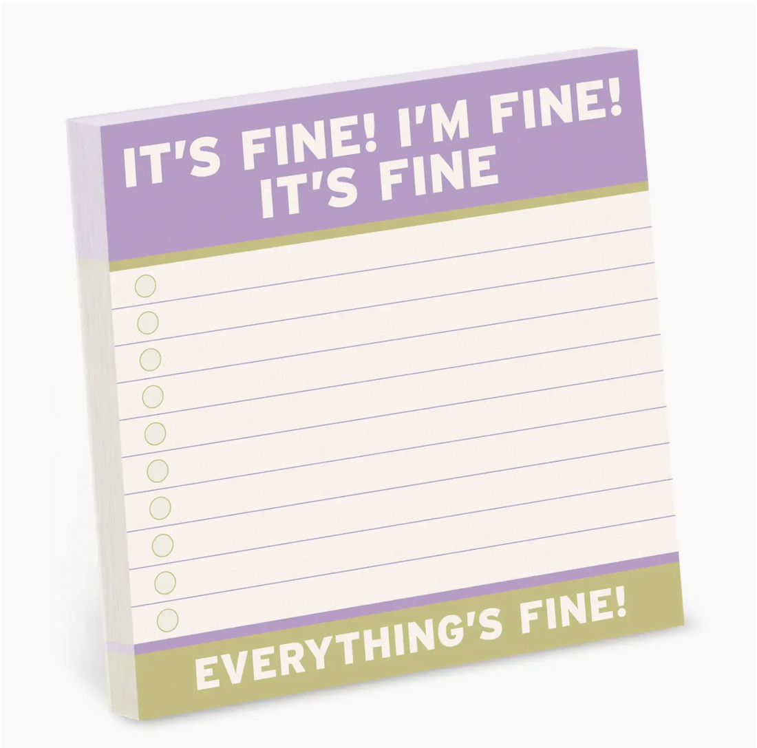 It's Fine! I'm Fine! It's Fine Everything's Fine! Large Sticky Notes ...