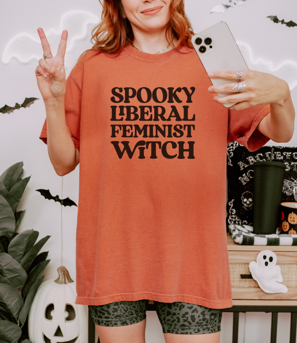 Spooky Liberal Feminist Witch Unisex Tee