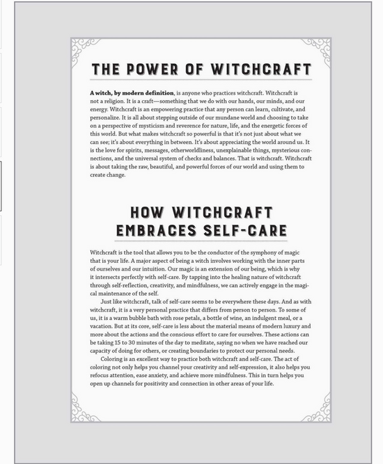 Witchcraft Coloring Book For Adults