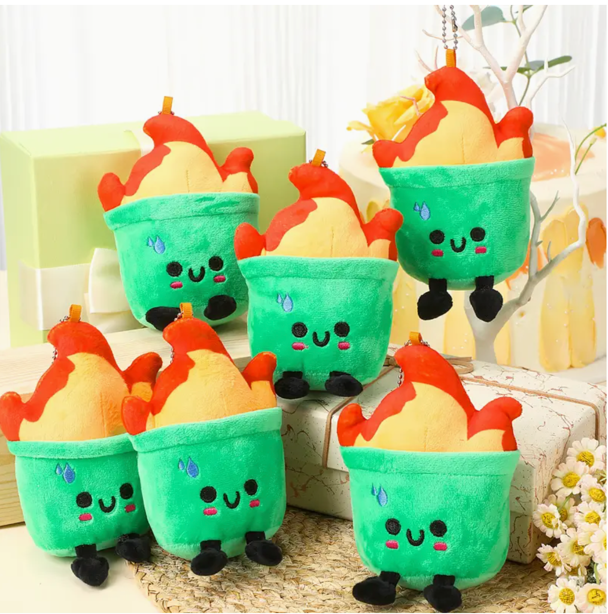 Dumpster Fire Plushie Keychain