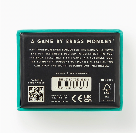 Brass Monkey Mini Poorly Explained Movies - 80s Edition