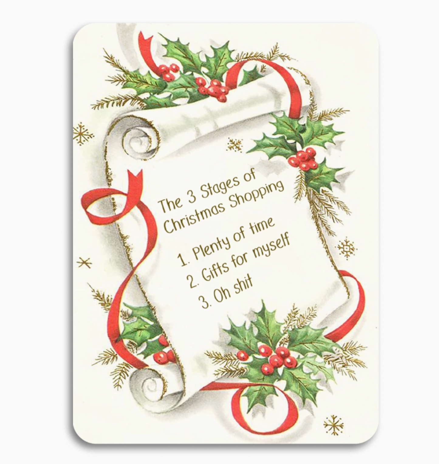The 3 Stages Of Christmas Shopping Card