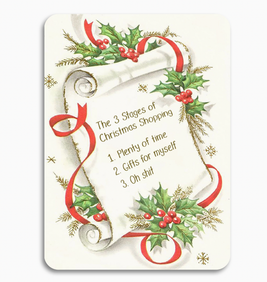 The 3 Stages Of Christmas Shopping Card