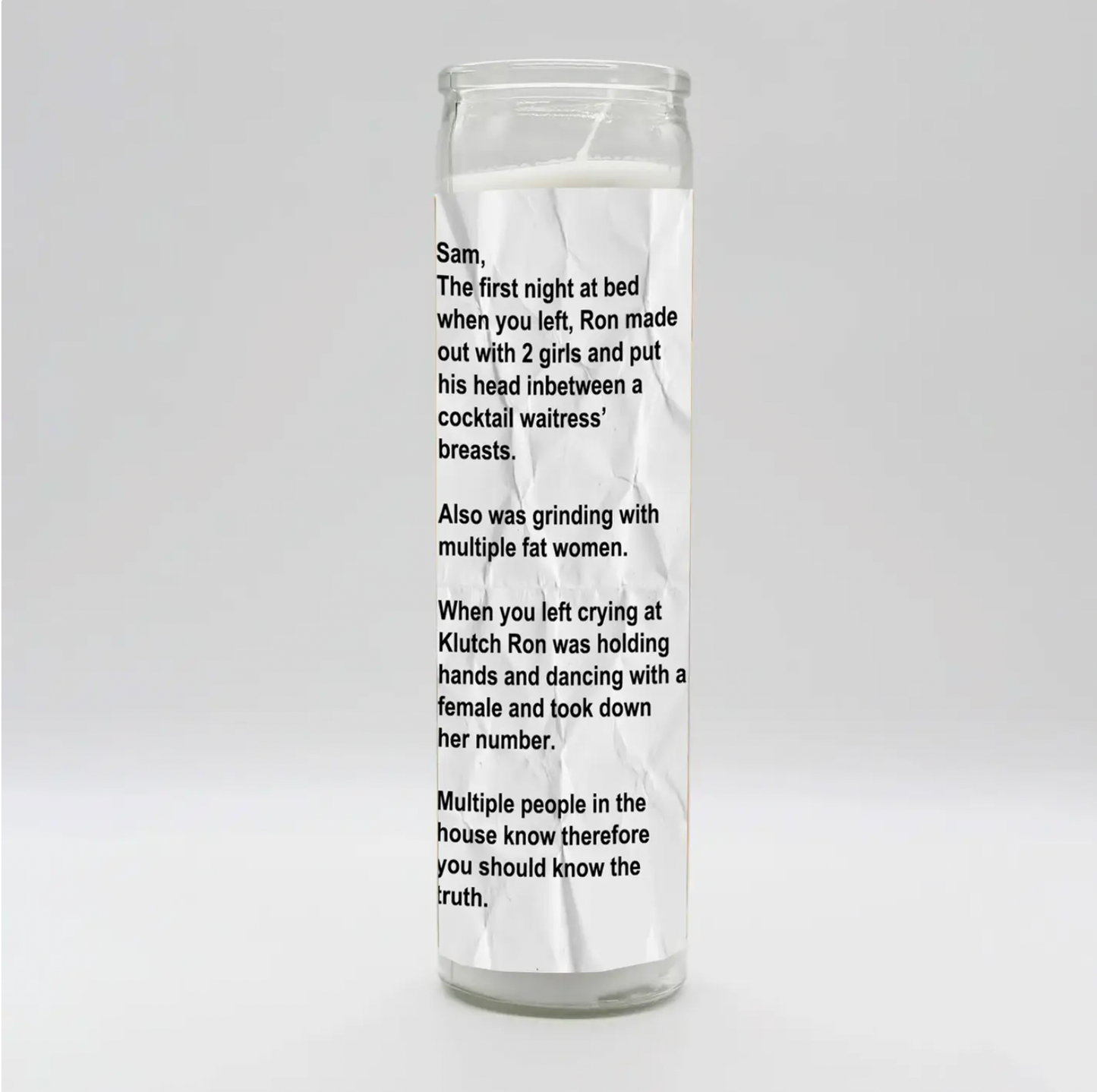 Note To Sam Unscented Candle