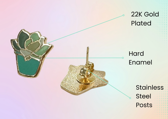 Dumpster Fire 22k Gold Plated Earrings