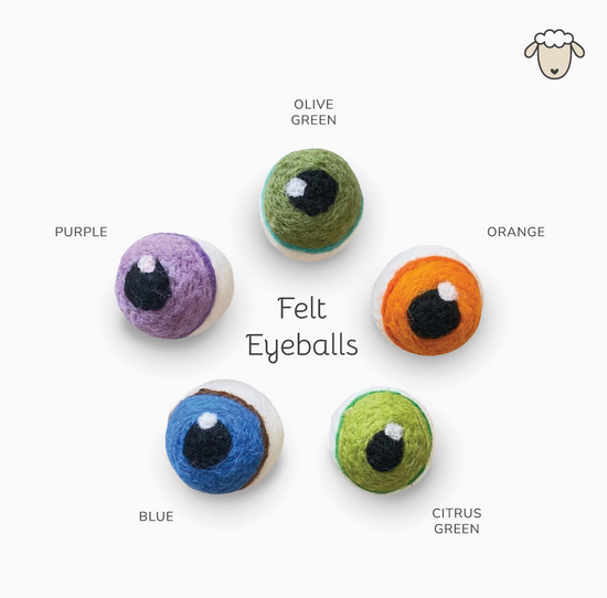 Hand-Felted Plant Eyes (No Eyelashes)