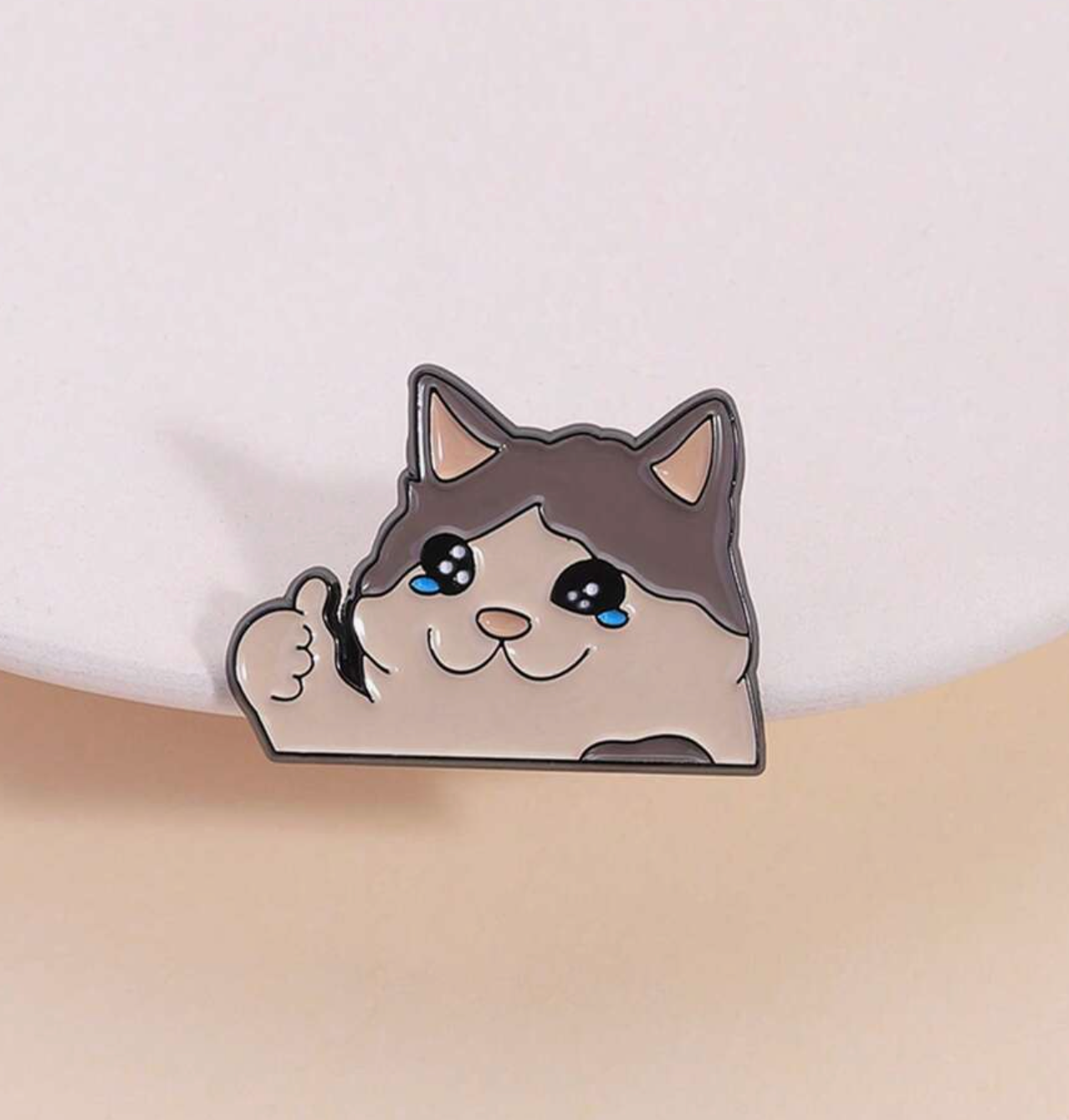 Thumbs Up Cat Pin