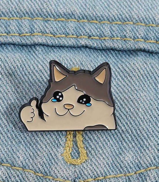 Thumbs Up Cat Pin
