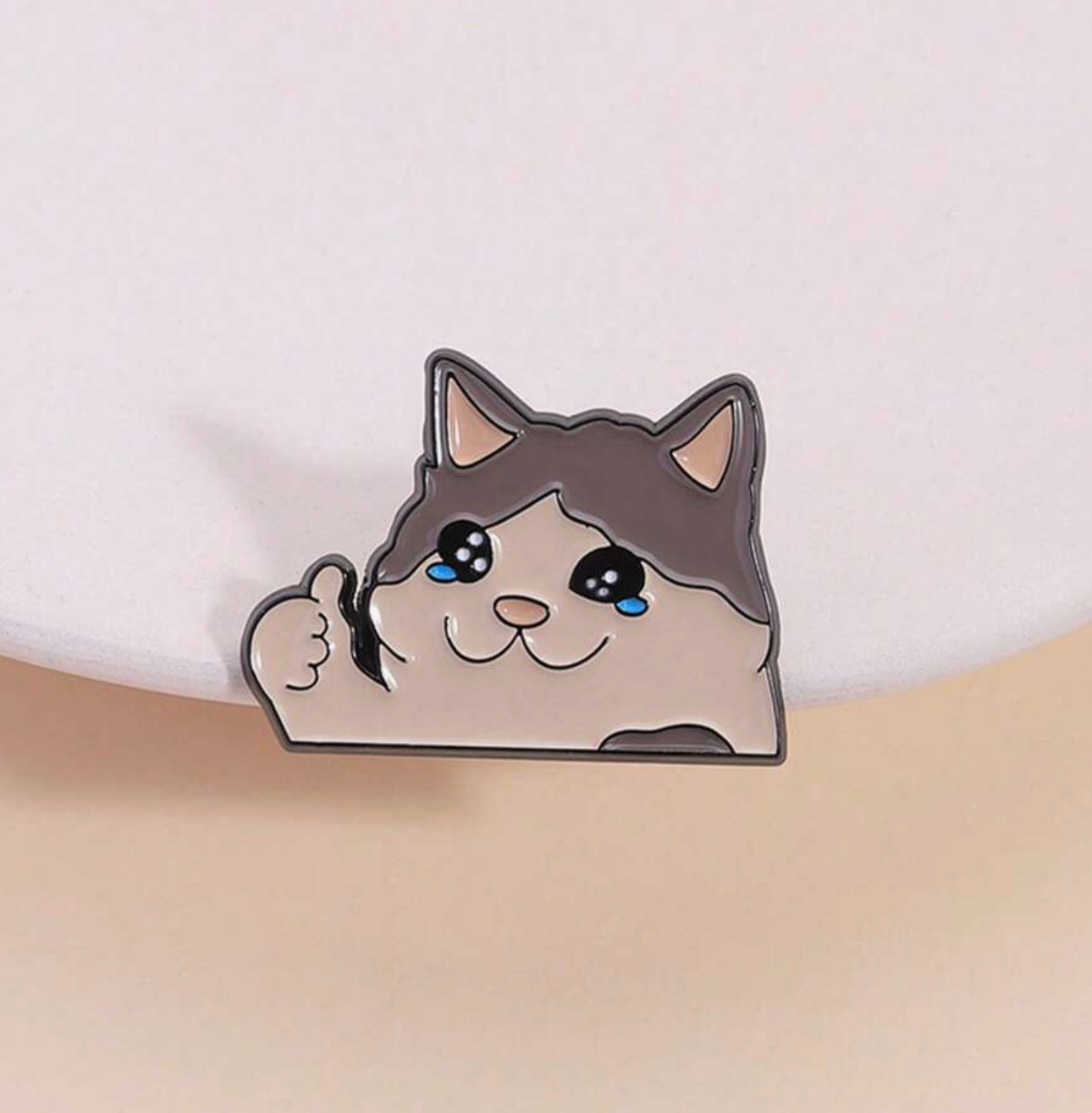 Thumbs Up Cat Pin