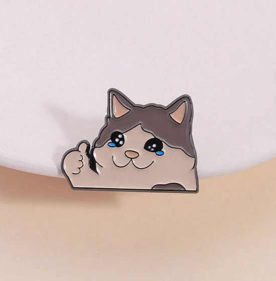 Thumbs Up Cat Pin