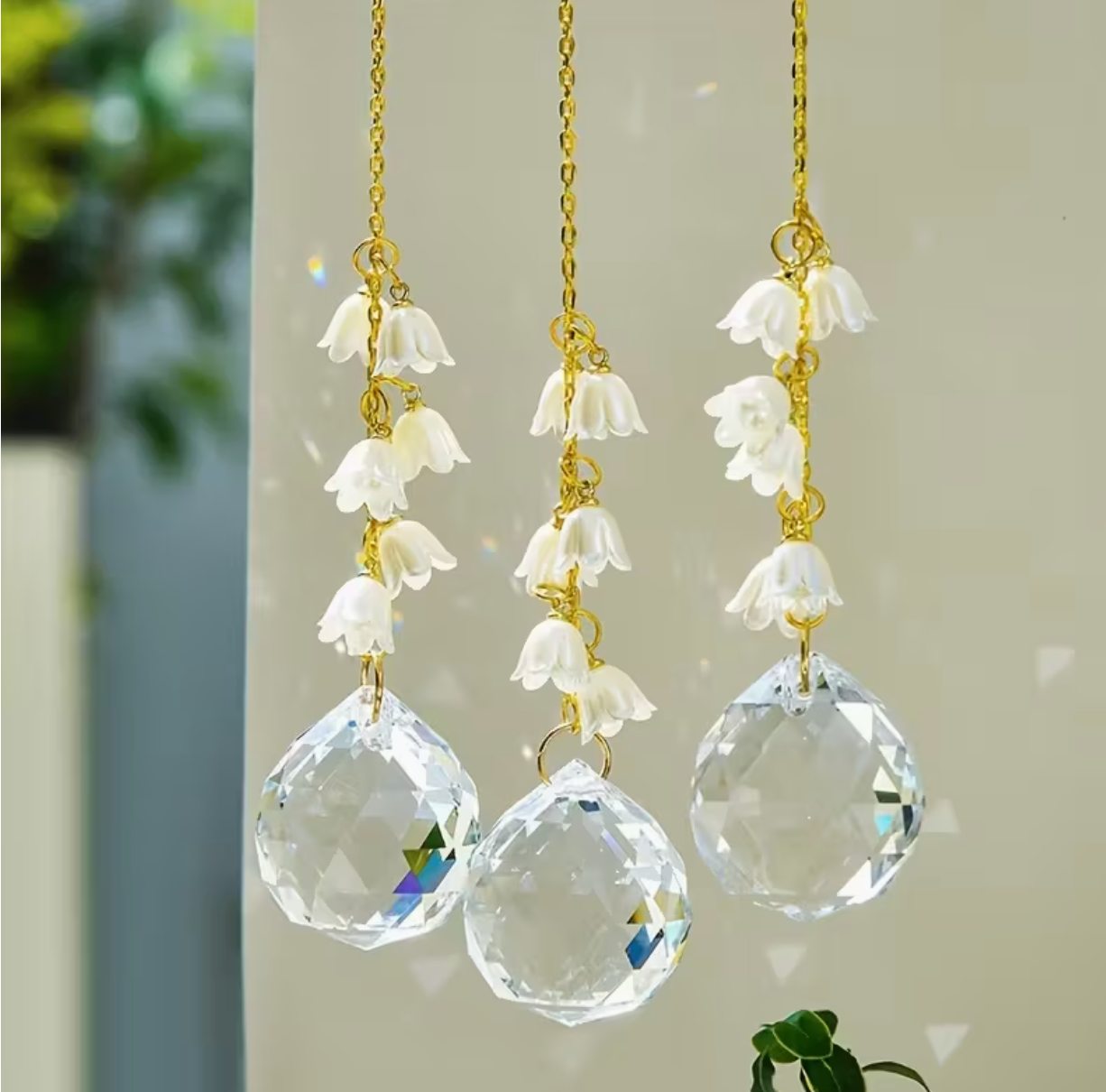 Lily Of The Valley Crystal Suncatcher
