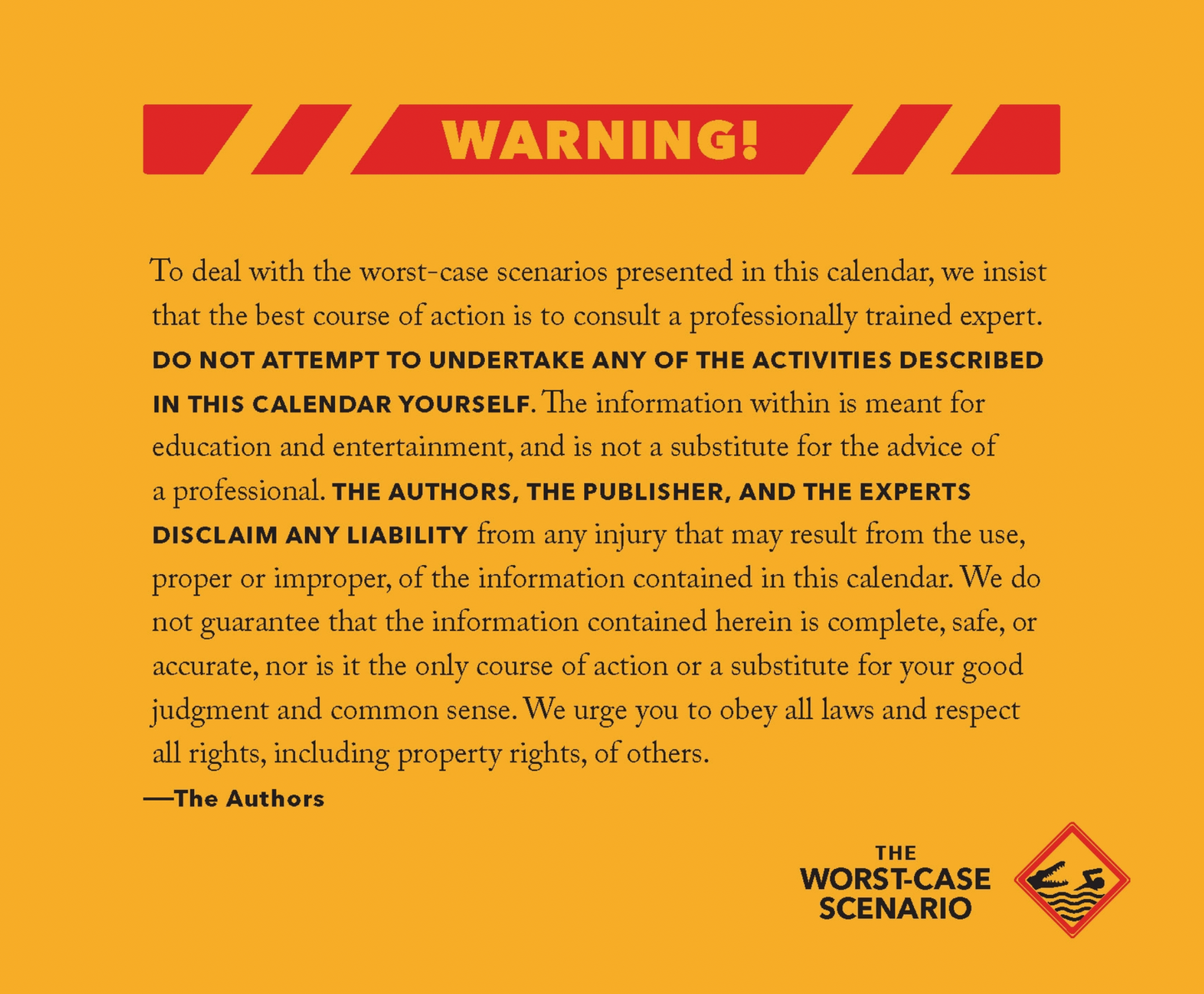 Worst-Case Scenario 2026 Daily Calendar