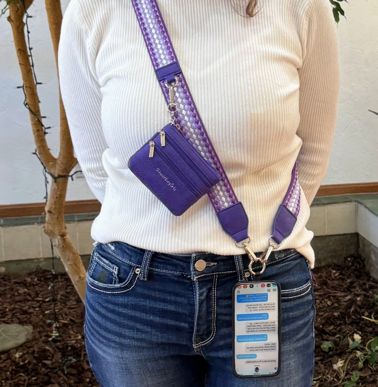 Clip & Go Strap W/Zippered Pouch XOXO - Green