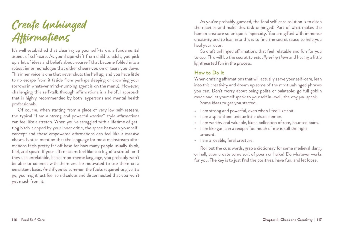 Feral Self-Care: 100 Ways to Liberate and Celebrate Your Messy, Wild, and Untamed Self Book