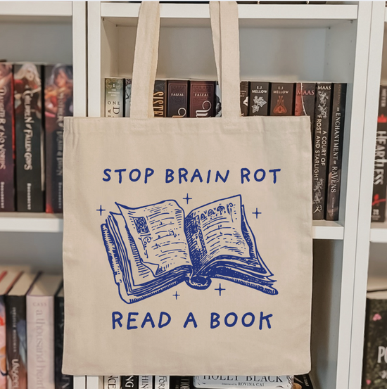 Stop Brain Rot Read A Book Tote Bag