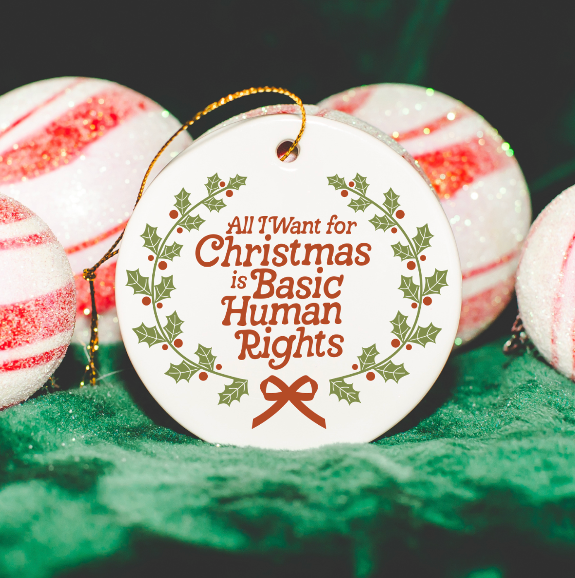 All I Want For Christmas Is Basic Human Rights Ornament