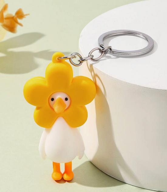 Duck & Flower Keychain
