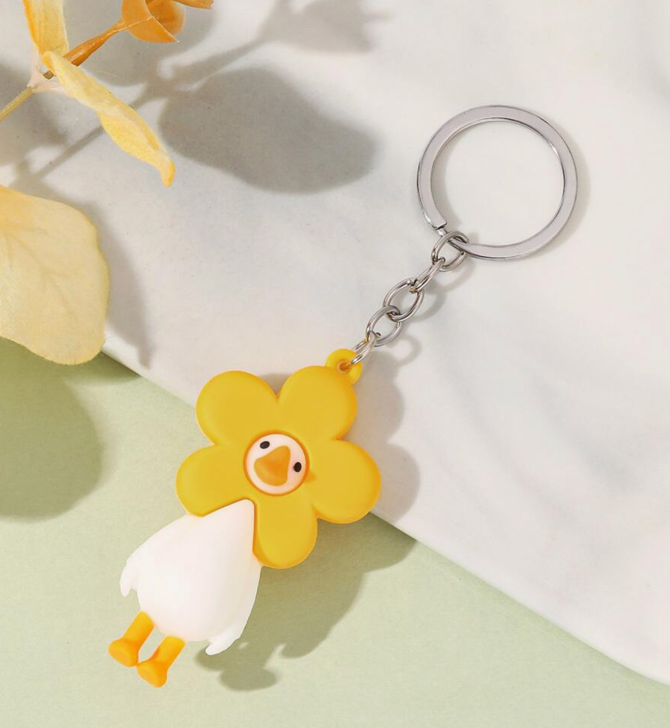 Duck & Flower Keychain