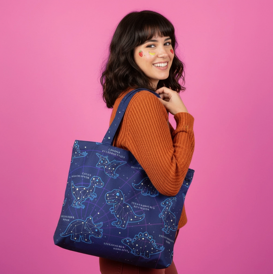 Dino Constellation Tote Bag