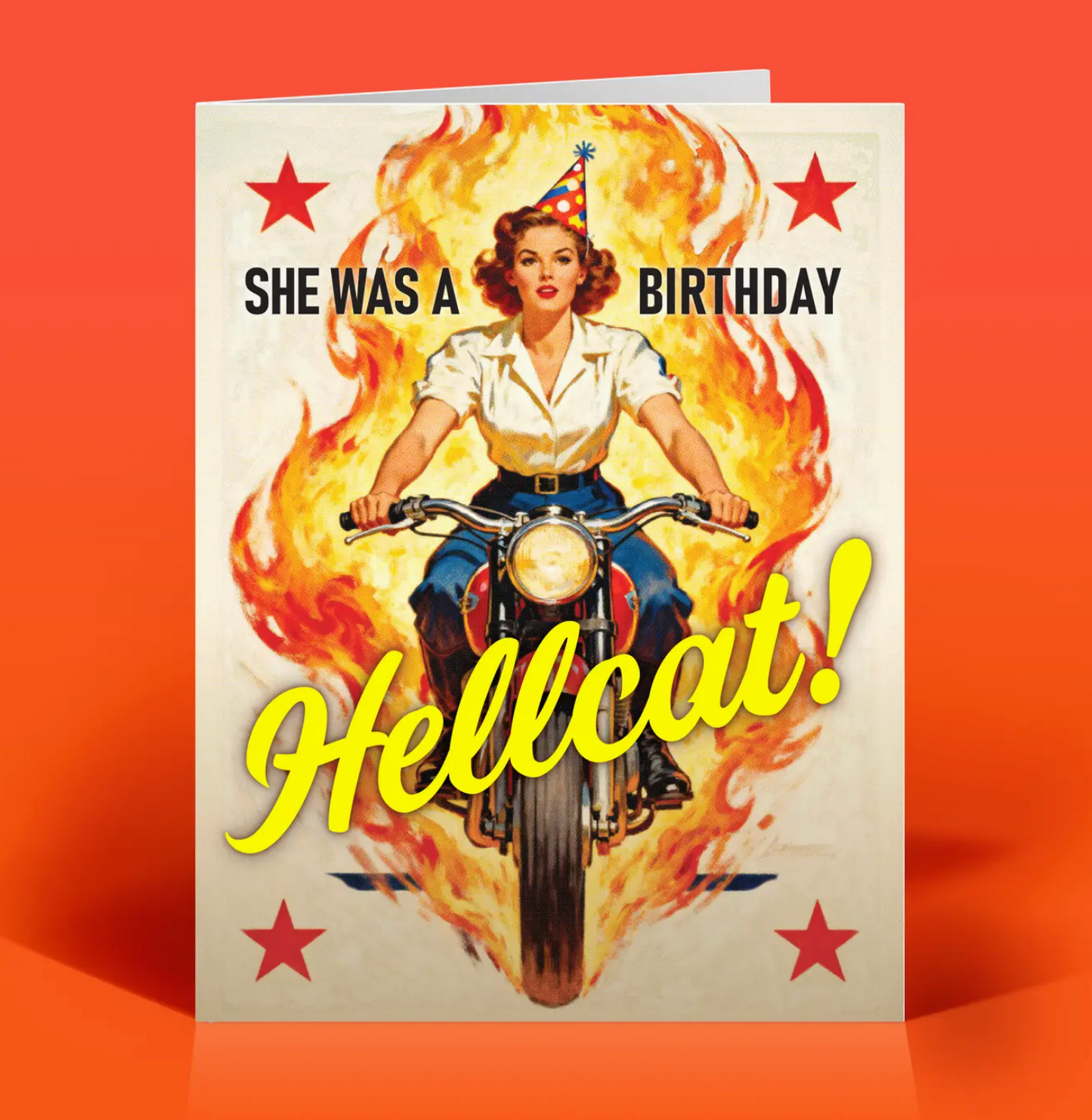 She Was a Birthday Hellcat Card