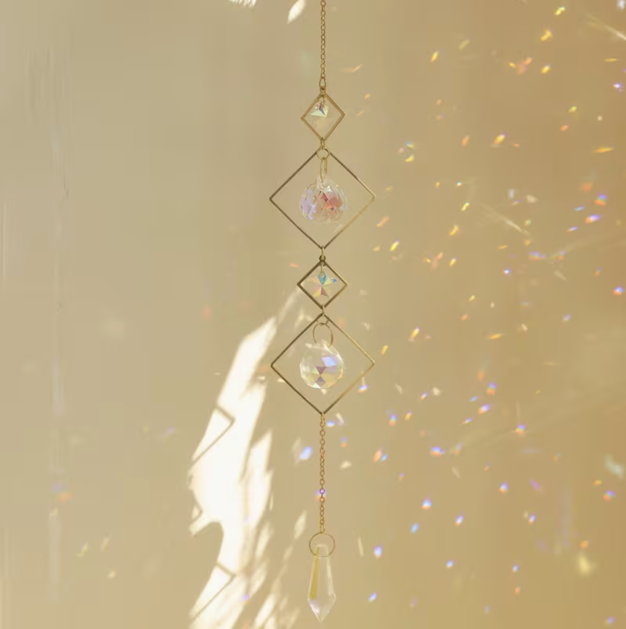 Geometric Shapes Crystal Suncatcher