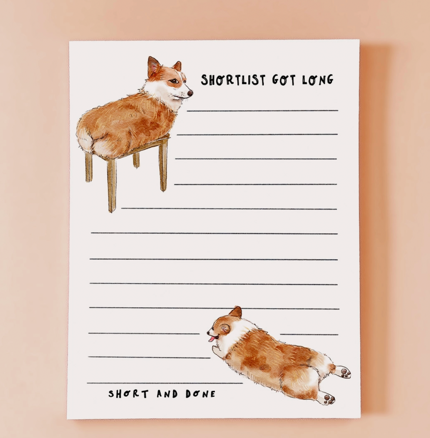 Corgi Shortlist Notepad