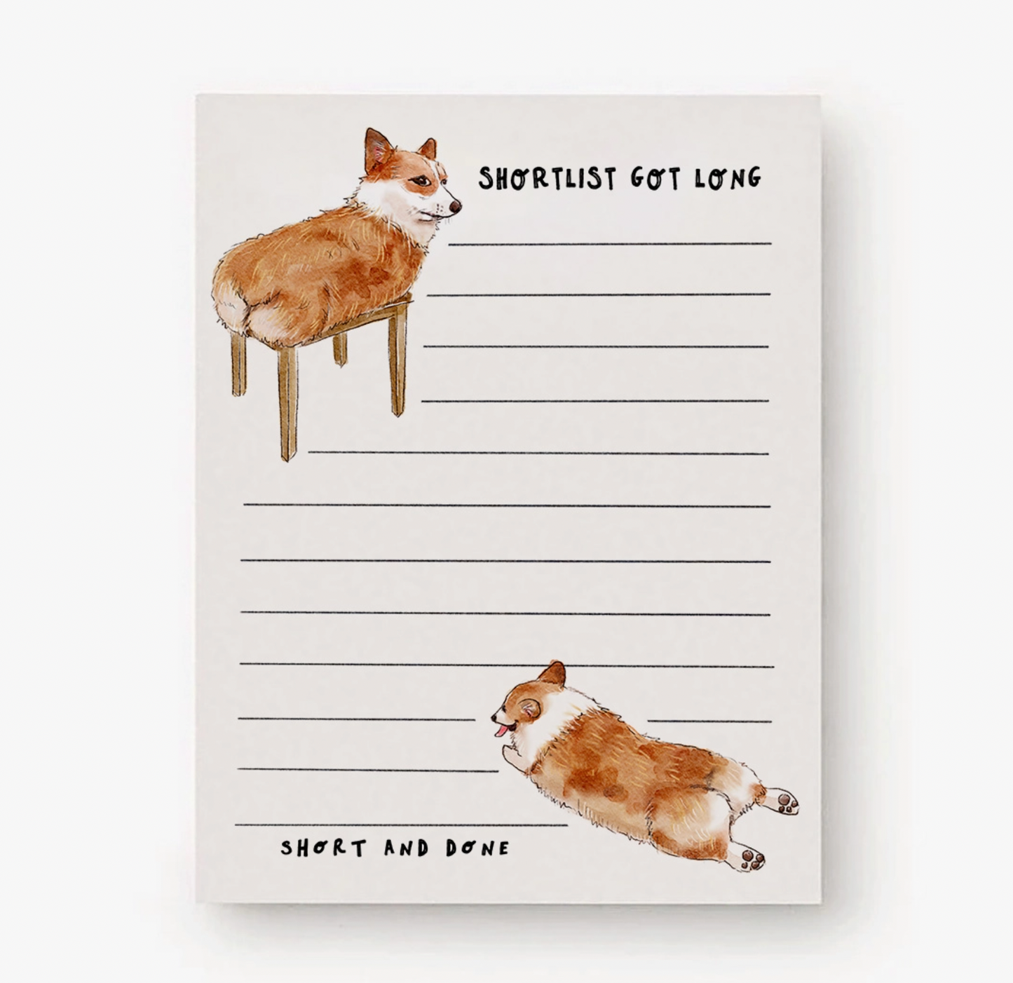 Corgi Shortlist Notepad