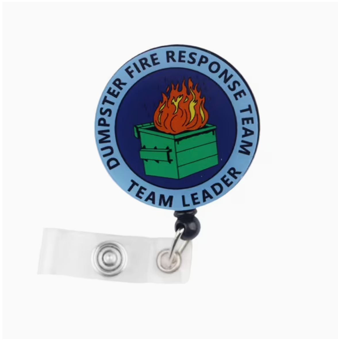 Dumpster Fire Response Team Team Leader Badge Reel (Blue Design)