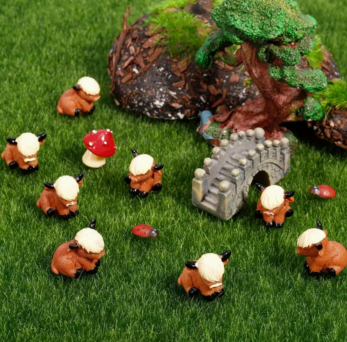 Mini Highland Cow Figurine