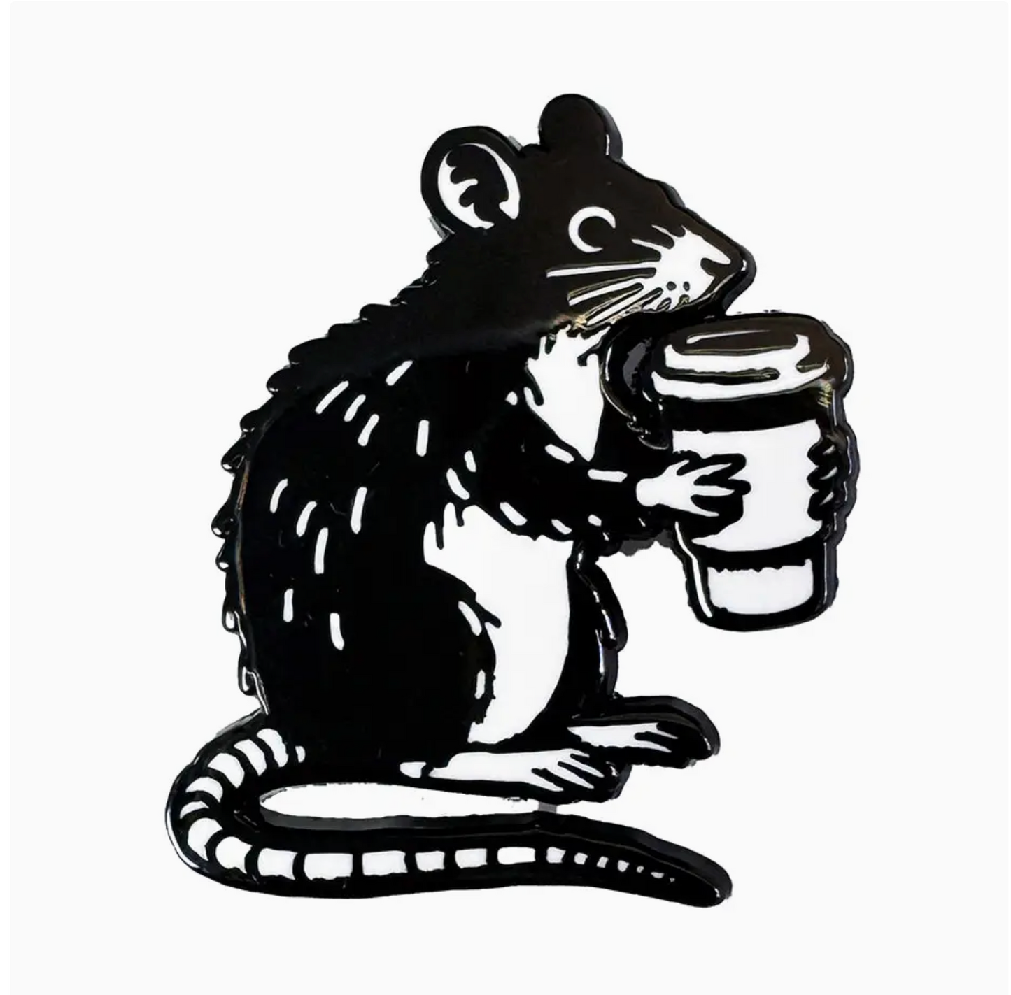 Rat With Coffee Pin