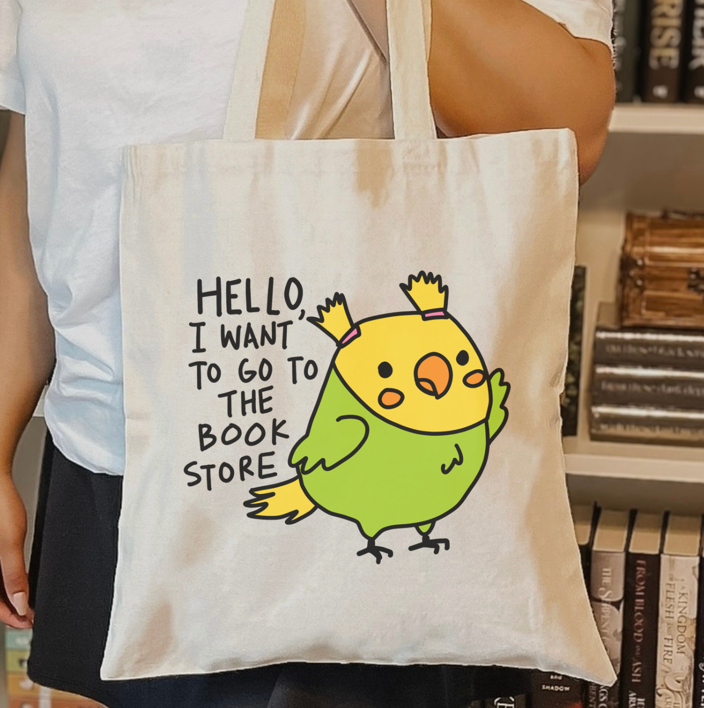 Hello, I Want To Go To The Bookstore Tote Bag