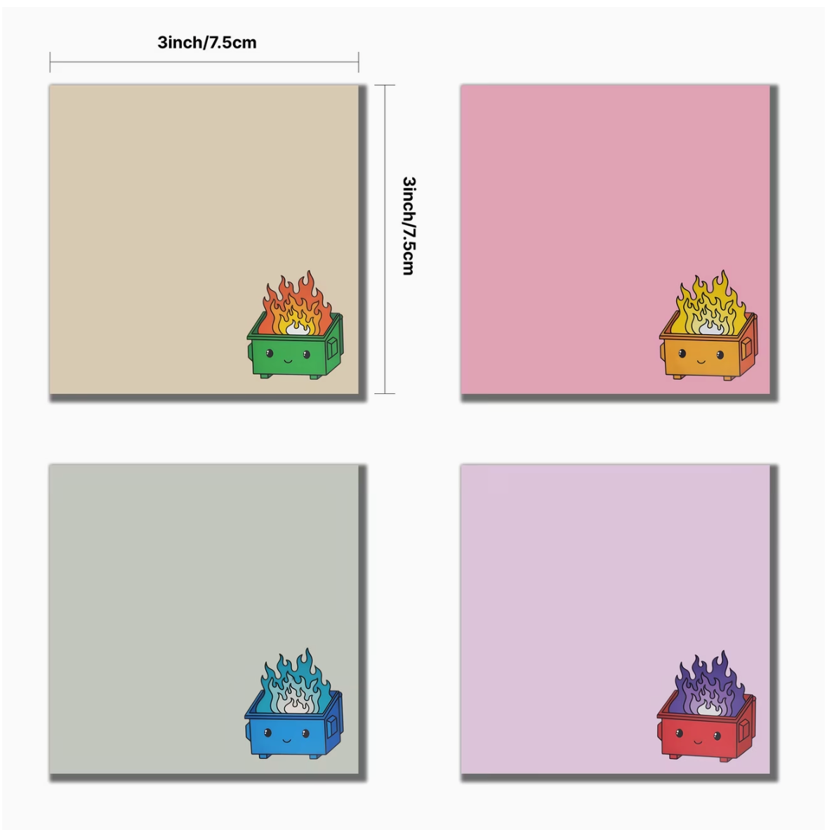 Dumpster Fire Sticky Notes - 4 pack