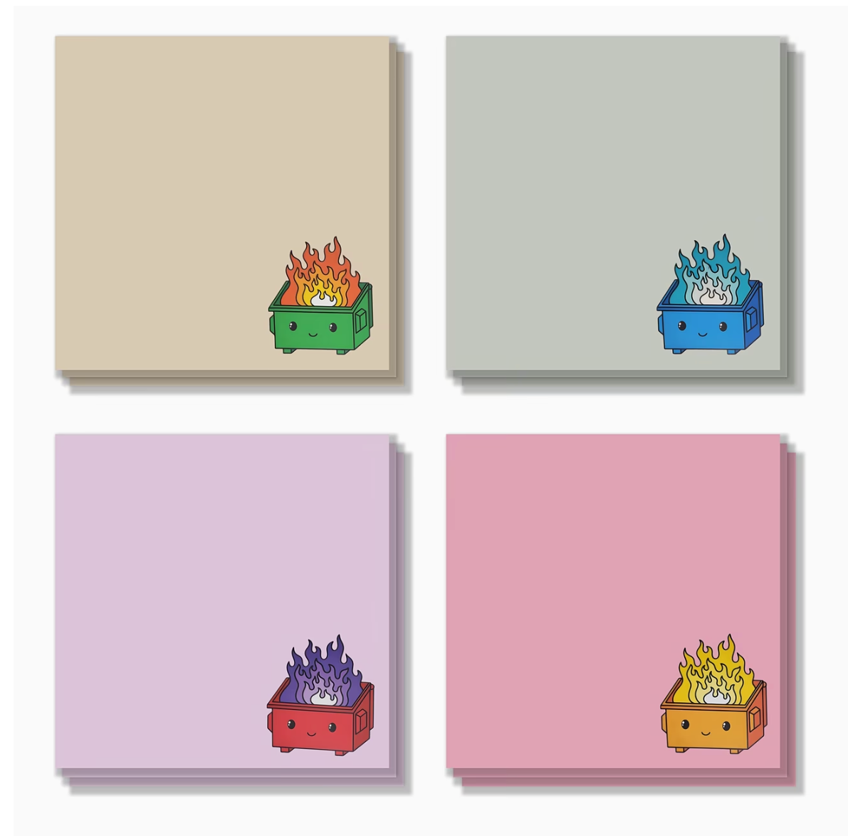 Dumpster Fire Sticky Notes - 4 pack