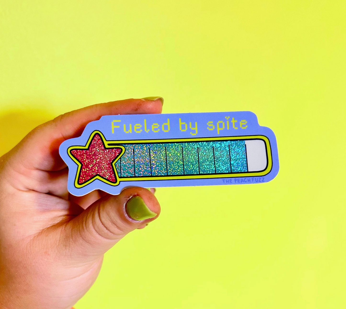 Fueled By Spite Glitter Sticker