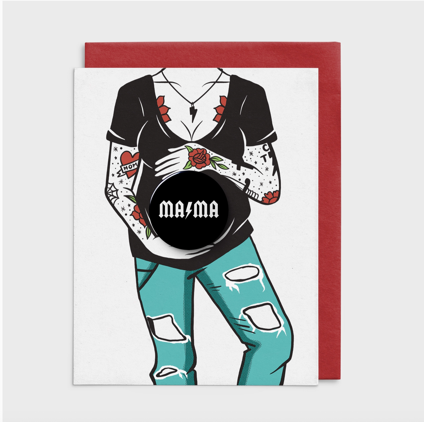 Mama Card with Button