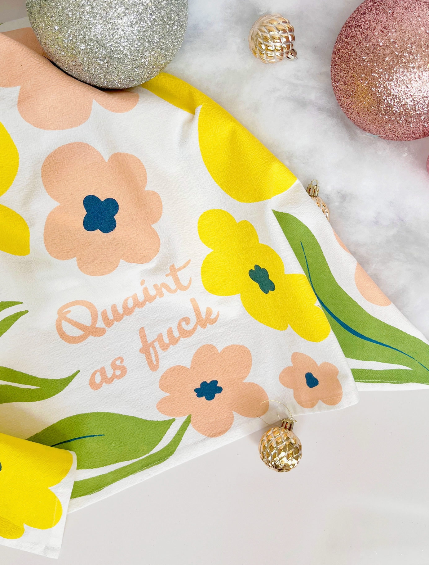 Quaint As Fuck Flowers Kitchen Towel