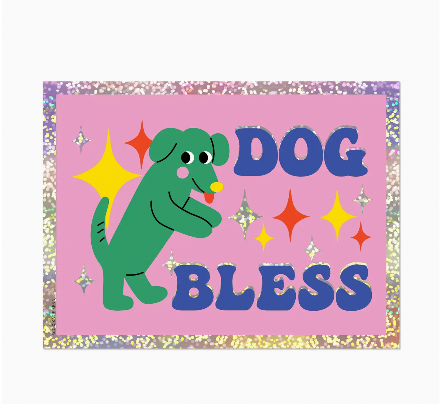 Dog Bless Glitter Sticker