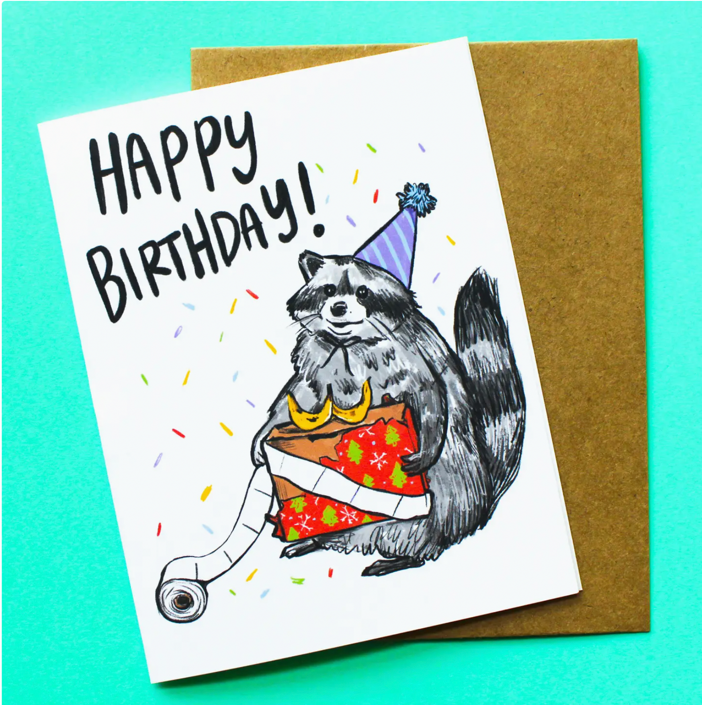 Happy Birthday Raccoon Card