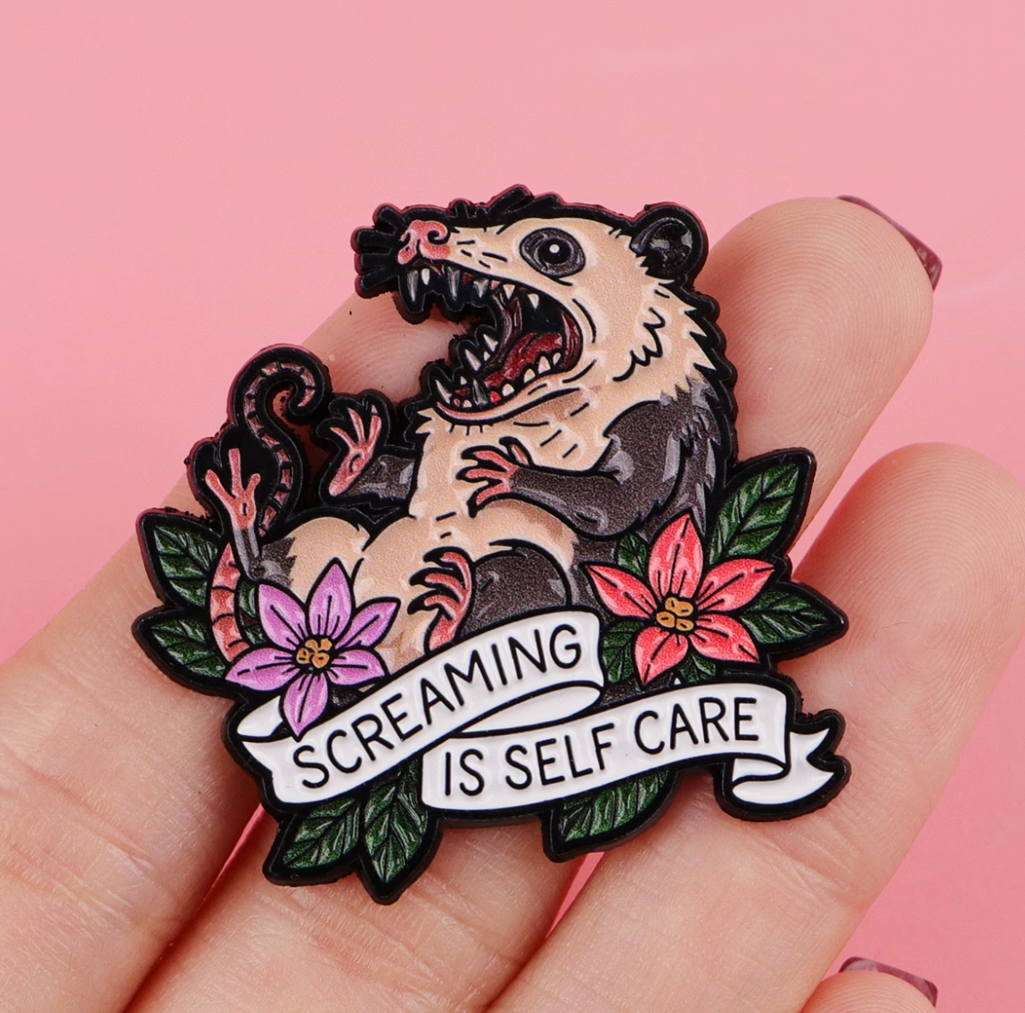 Screaming Is Self Care Pin