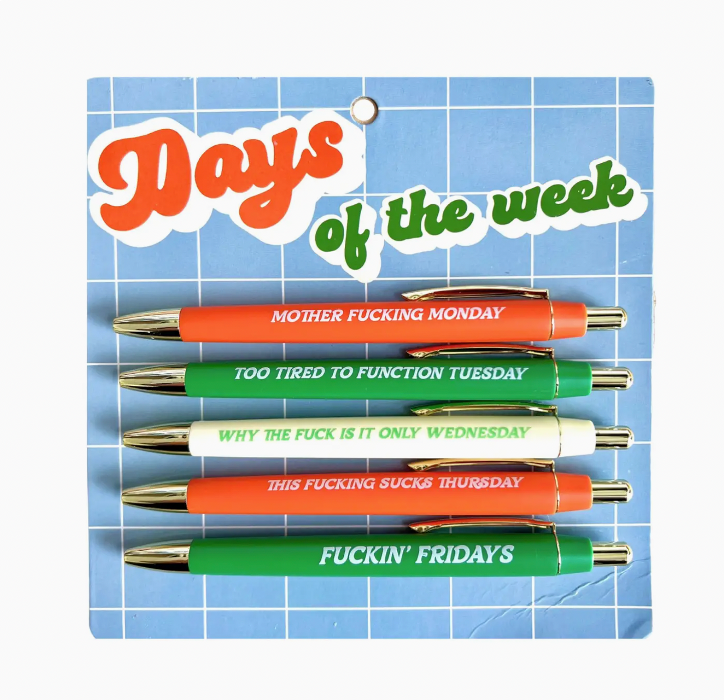 Days Of The Week Pen Set - 5 pack