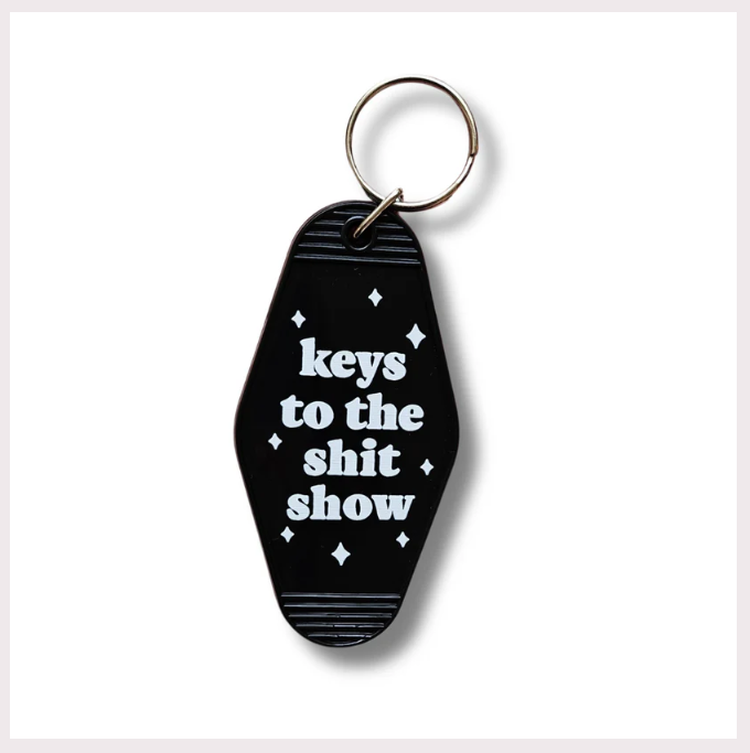 Keys To The Shit Show Black Keychain
