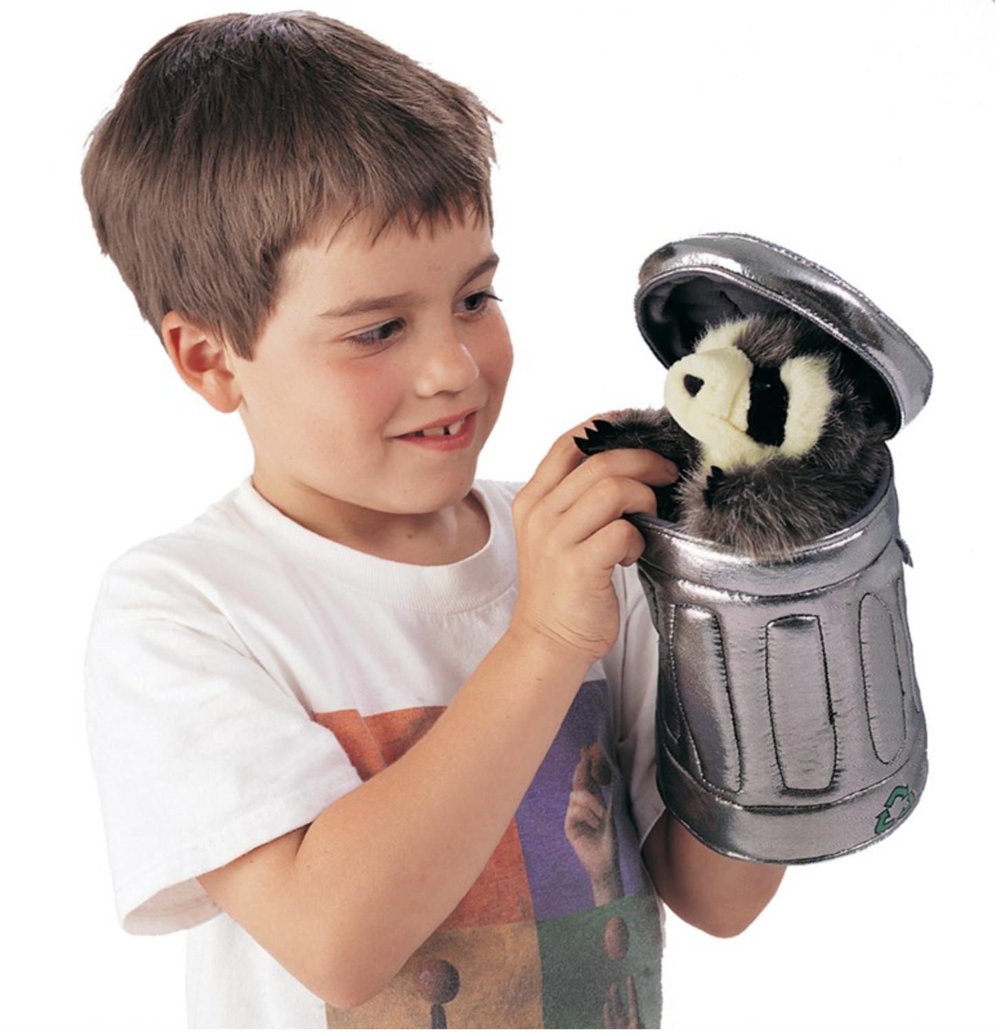 Raccoon In A Garbage Can Puppet